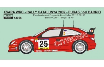 Decal – Citroen Xsara WRC - Rally Catalunya 2002